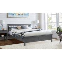 FurnitureboxUK Azure Modern White Solid Pine King Bed + Windsor Mattress in Grey | Size: Single