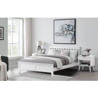 FurnitureboxUK Azure Modern White Solid Pine King Bed + Windsor Mattress | Size: Single