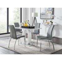 FurnitureboxUK Giovani 4 Grey Dining Table & 4 Isco Chairs