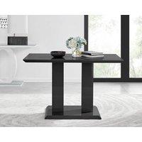 FurnitureboxUK Imperia 120cm 4-Seater Modern High Gloss Pillared Dining Table in Black