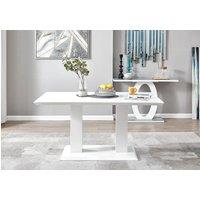 FurnitureboxUK Imperia 150cm 6-Seater Modern High Gloss Pillared Dining Table in White