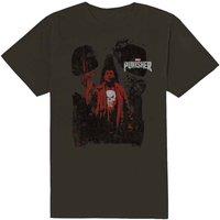 Marvel Punisher Red Outline T-Shirt in Grey | Size: Small
