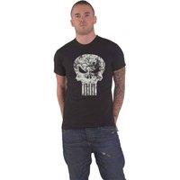 Marvel Punisher Distressed Logo T-Shirt in Black | Size: X-Large