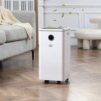 HOMCOM 10L per Day 2.5L Portable Dehumidifier with WiFi Smart App Control in White