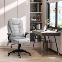 VINSETTO Executive Reclining Chair w/ Heating Massage Points Relaxing Headrest in Light Grey