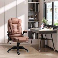 VINSETTO Executive Reclining Chair w/ Heating Massage Points Relaxing Headrest in Brown