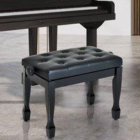 HOMCOM Classic Digital Keyboard Piano Bench Padded Seat Stool Solid Wooden in Black