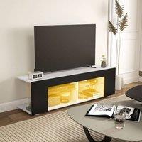 HOMCOM TV Stand Cabinet, 145cm Modern TV Unit in Black