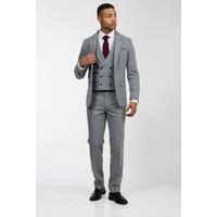 Harry Brown London Men Eton Wool Tweed Three Piece Slim Fit Suit in Grey | Size: 38L