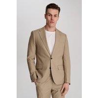 Harry Brown London Men Archie Melange Slim Fit Suit Jacket in Beige | Size: 42R
