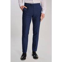 Harry Brown London Men Archie Melange Slim Fit Suit Trousers in Blue | Size: 36R