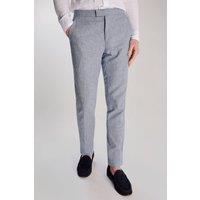 Harry Brown London Men Giacomo Slim Fit Cotton Linen Suit Trousers in Light Blue | Size: 38R
