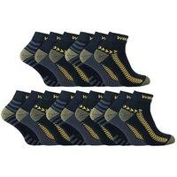 Sock Snob Men 15 Pairs Multipack Ankle Trainer Socks: Low-Cut Reinforced Work Socks | Size: 6-11