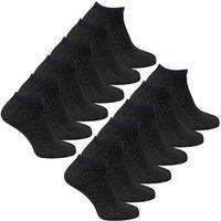Sock Snob Men 12 Pack 100% Cotton Trainer Socks in Black | Size: 11-14