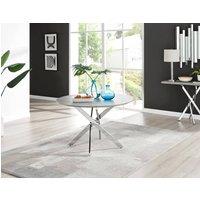 FurnitureboxUK Novara 120cm Round 6-Seater Dining Table With Silver Chrome Legs in Grey