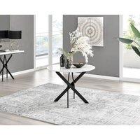 FurnitureboxUK Novara 100cm Round 4-Seater Dining Table With Black Metal Legs in White