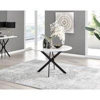 FurnitureboxUK Novara 120cm Round 6-Seater Dining Table With Black Metal Legs in White