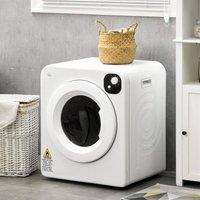 HOMCOM 6kg Vented Tumble Dryer, Freestanding, Wall Mounted, Stackable, Portable Dryer with 7 Programmers in White