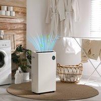 HOMCOM 16L/Day 5.5L Dehumidifier with Air Purifier, UVC, Ioniser, Timer in White