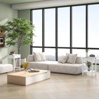 HOMCOM Bedside Table Cabinet Set of 2 with Drawer and Shelf, White