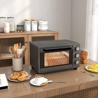 HOMCOM Mini Oven 21L Countertop Electric Toaster Oven w/ Adjustable Temp Timer in Grey