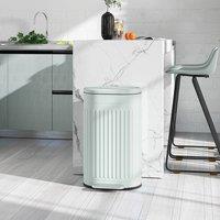 HOMCOM 30L Pedal Bin, Metal Kitchen Bin with Soft-close Lid, Light Green | Size: Medium