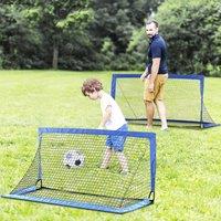 HOMCOM Football/Soccer Goal Net Folding Outdoor w/All Weather Teens Adults 6 x 3 FT in Blue