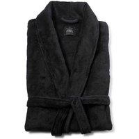 Savile Row Company London Men Supersoft Fleece Dressing Gown in Black | Size: Medium