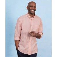 Savile Row Company London Men Classic Fit Linen Cotton Blend Button-Down Casual Shirt in Peach | Size: 2X-large