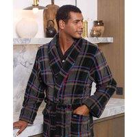 Savile Row Company London Men Super Soft Multi Check Fleece Dressing Gown | Size: X-Large