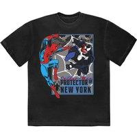 Marvel Spiderman Protector Of New York T-Shirt in Black | Size: Small