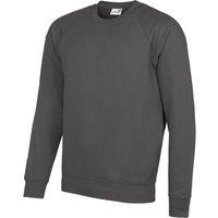 AWDis Men Academy Crew Neck Raglan Sweatshirt in Charcoal | Size: 2X-large