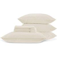 CHRISTY 400TC Luxury Cotton Sateen Plain Dye Full Sheet Bundle in Ivory | Size: Super King