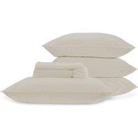 CHRISTY 400TC Luxury Cotton Sateen Plain Dye Full Sheet Bundle in Cream | Size: Super King