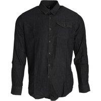 Premier Men Jeans Stitch Long Sleeve Denim Shirt in True Black | Size: large