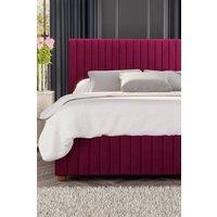 Laurence Llewelyn-Bowen Estella Ottoman Storage Bed in Plush Velvet Fabric, Custom Made in Wine | Size: Super King