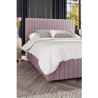 Laurence Llewelyn-Bowen Estella Ottoman Storage Bed in Plush Velvet Fabric, Custom Made in Rose | Size: Double