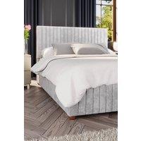 Laurence Llewelyn-Bowen Estella Ottoman Storage Bed in Mirazzi Velvet Fabric, Custom Made in Silver | Size: Double