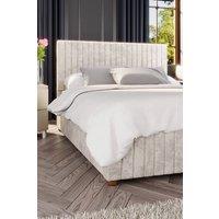 Laurence Llewelyn-Bowen Estella Ottoman Storage Bed in Mirazzi Velvet Fabric, Custom Made in Ivory | Size: Super King