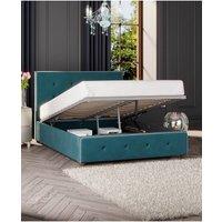 Laurence Llewelyn-Bowen Hesper Ottoman Storage Bed in Plush Velvet Fabric, Custom Made in Emerald | Size: Double