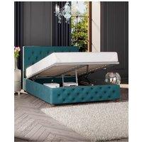 Laurence Llewelyn-Bowen Luna Ottoman Storage Bed in Plush Velvet Fabric, Custom Made in Emerald | Size: Super King