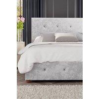 Laurence Llewelyn-Bowen Hesper Ottoman Storage Bed in Mirazzi Velvet Fabric, Custom Made in Silver | Size: Small Double