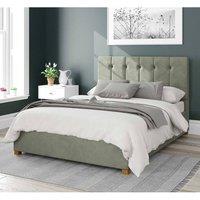 Aspire Hepburn Upholstered Ottoman Storage Bed, Plush Velvet Fabric in Duck Egg Blue | Size: Super King