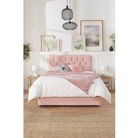 Aspire Olivier Divan and Hybrid Memory Pocket Mattress, Plush Fabric, Strutted Headboard, No Drawers in Rose | Size: Single