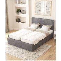 Aspire Grant Electric Adjustable Bed Upholstered in Plush Velvet Fabric with Pocket Sprung Mattress UK Made in Grey | Size: Single