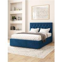 Aspire Olivier Electric Adjustable Bed Upholstered in Plush Velvet Fabric with Pocket Sprung Mattress UK Made in Navy | Size: Super King