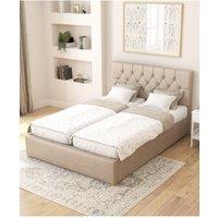 Aspire Olivier Electric Adjustable Bed Upholstered in Eire Linen Fabric with Pocket Sprung Mattress UK Made in Natural | Size: Super King