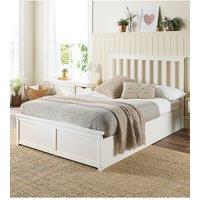 Aspire Wooden Ottoman Storage Bed in White | Size: Small Double