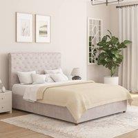 Aspire Taylor Ottoman Storage Bed Frame in Plush Velvet Fabric in Silver | Size: Small Double