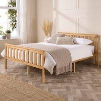 Aspire Atlantic Bed Frame with Bonnell Mattress, Full Natural Colour | Size: Small Double